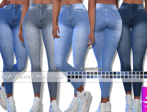 PZC-High Waisted Denim Jeans777980