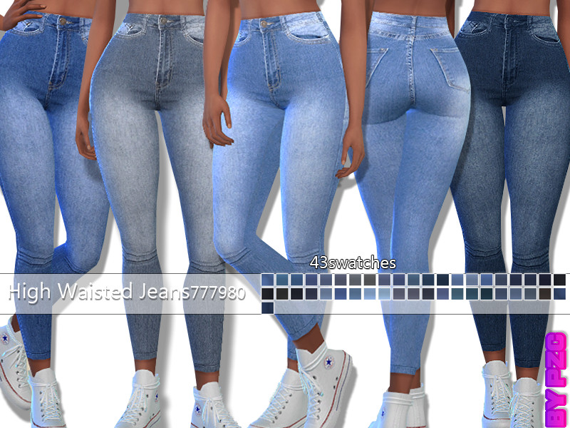 PZC-High Waisted Denim Jeans777980 - The Sims 4 Catalog