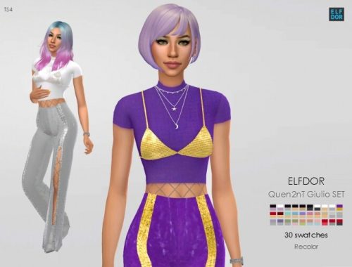 Quen2nT Giulio Set RC: top & pants at Elfdor Sims