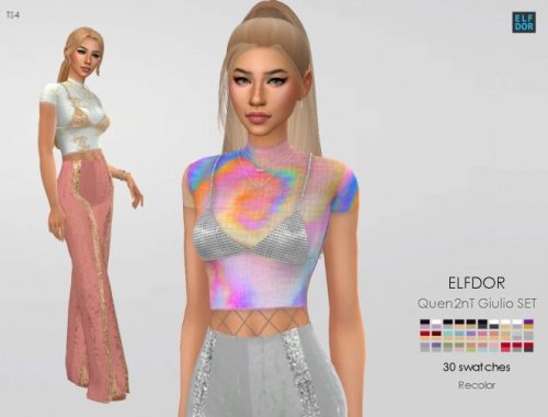Quen2nT Giulio Set RC: top & pants at Elfdor Sims
