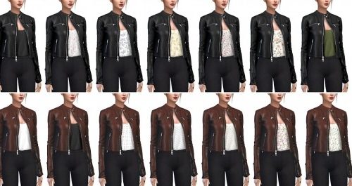 Racer Leather Jacket F (P) at Darte77