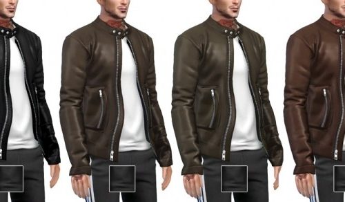 Racer Leather Jacket (P) at Darte77