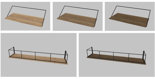Rail Desk & Wood and Metal Floating Wall Shelf at Heurrs