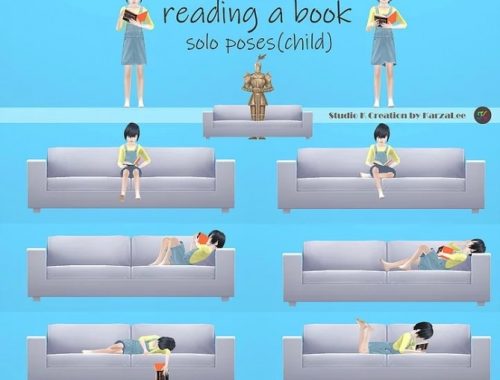 Reading a book pose & book acc (child) at Studio K-Creation