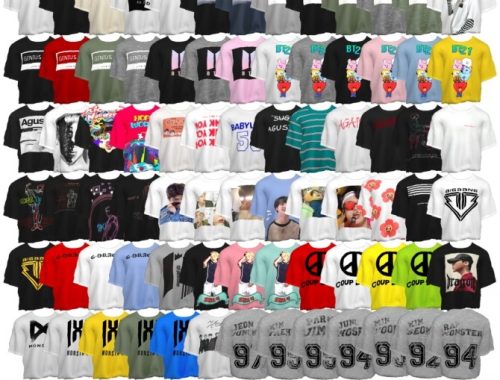 Recolor K-POP NitroPanic Tucked Male Tees at Helga Tisha