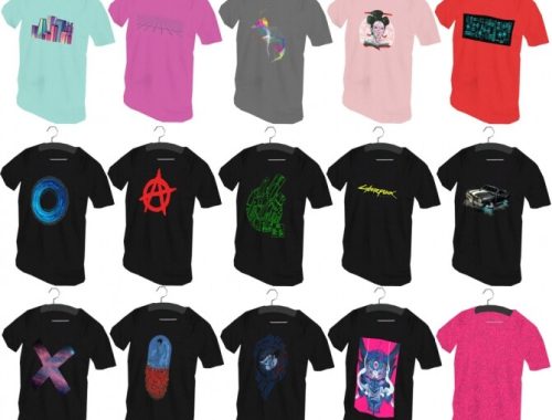 Recolors of MXIMS’ conversion of the77sim3′s hanging shirt #2 at Riekus13
