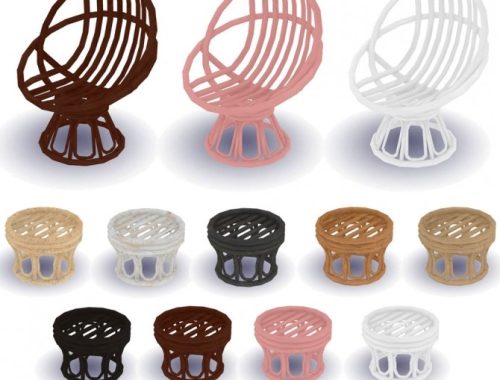 Recolors of Sandy’s(ATS) Rattan chair and table at Riekus13