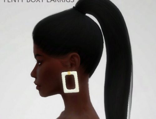 Rectangular earrings with golden insert in Coco White at Haus of Kate