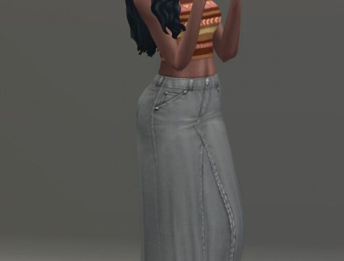 RECYCLED JEANS SKIRT at Candy Sims 4