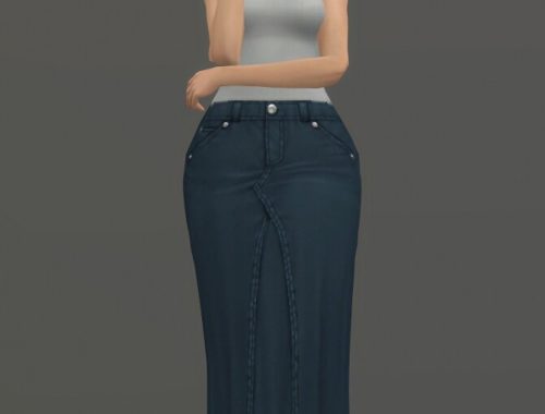 RECYCLED JEANS SKIRT at Candy Sims 4