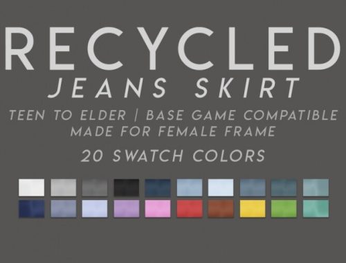 RECYCLED JEANS SKIRT at Candy Sims 4