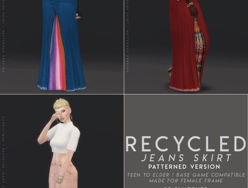 RECYCLED JEANS SKIRT at Candy Sims 4