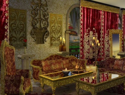 Red Royalty! Sofa, Golden Table and Chair Recolors at Anna Quinn Stories