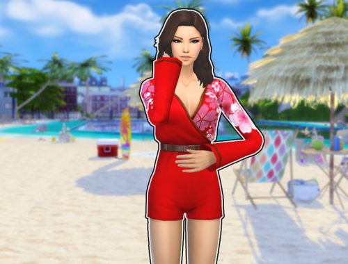 Red Sakura Romper - City Living needed