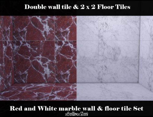Red & White Marble Floor & Wall Set