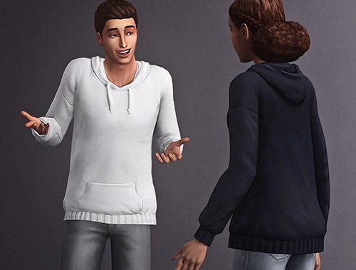 Relaxed fit hoodie by jwofles at Mod The Sims