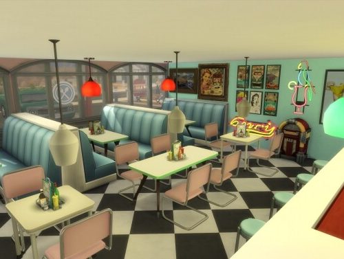 Restaurant Diner 50’s by MegaEmilicorne at L’UniverSims