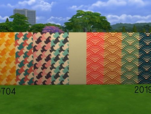 Retro + colorful wall and floor value pack by Feelshy at Mod The Sims