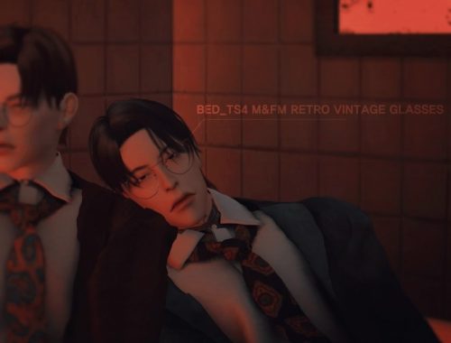 Retro vintage set: suit and glasses at Bedisfull – iridescent
