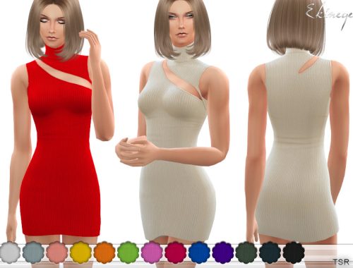 Ribbed Cut Out Mini Dress