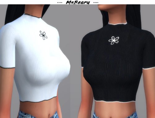 Ribbed Flower Top