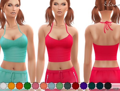 Ribbed Halter Crop Top