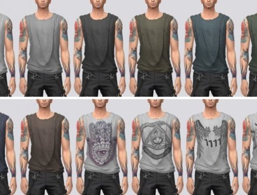 Ripped Sleeveless T-Shirt at Darte77