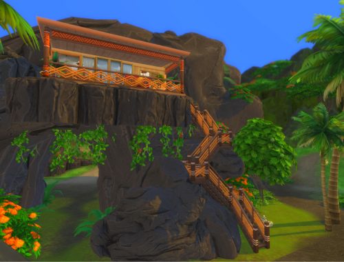 Rocky Jungle Tiny House - no CC - Basegame & Island Living
