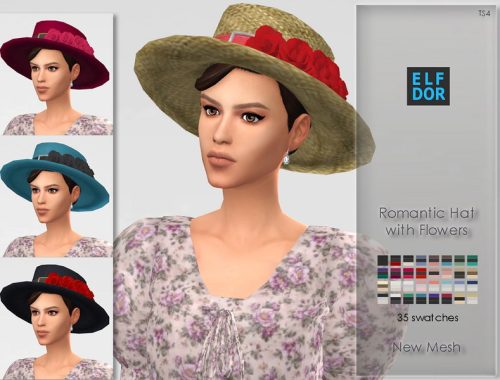 Romantic Hat with Flowers