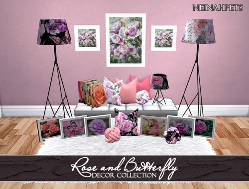 Rose and Butterfly Decor Collection {Mesh Required}