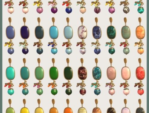 Rosehip earrings (2 versions) at LizzikSims