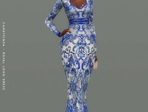 ROYAL LONG DRESS at Candy Sims 4