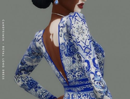ROYAL LONG DRESS at Candy Sims 4