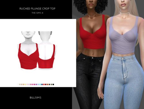 Ruched Plunge Crop Top