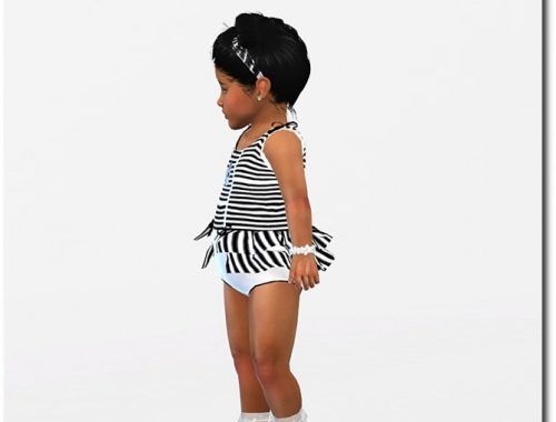 Ruffle Dress, Socks, Shoes and Headband at Sims4-Boutique
