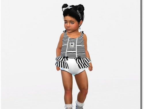 Ruffle Dress, Socks, Shoes and Headband at Sims4-Boutique