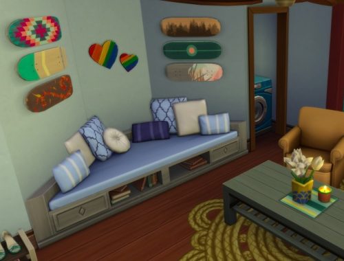 Rustic Oak Alcove by joiedesims at Mod The Sims