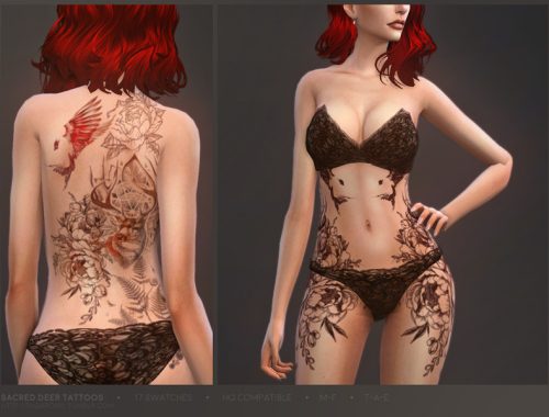 Sacred Deer tattoos