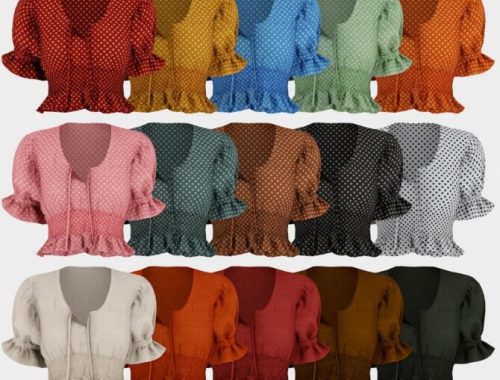 Saoirse Set: blouse and skirt at Daisy Pixels