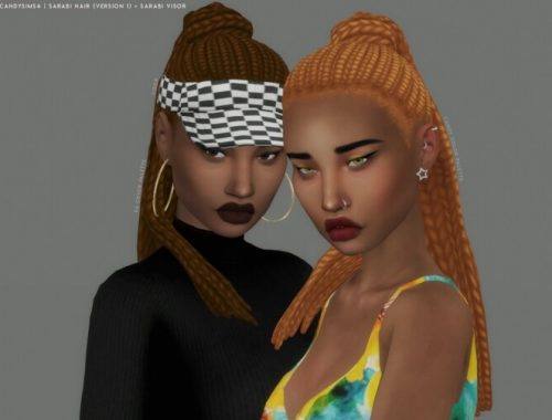 SARABI HAIR + VISOR at Candy Sims 4