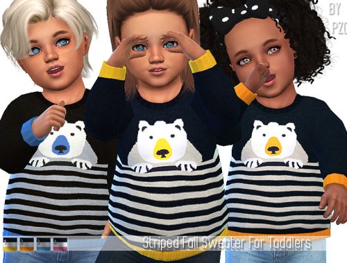 Set-Fall Striped Sweaters For Toddlers and Children