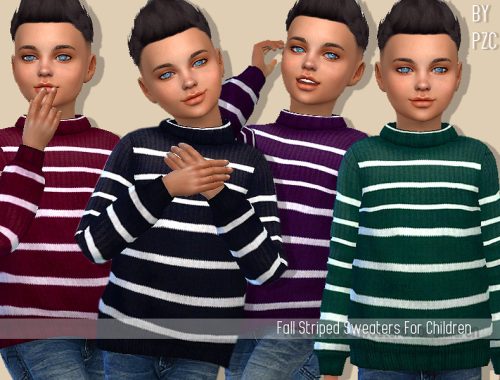 Set-Fall Striped Sweaters For Toddlers and Children