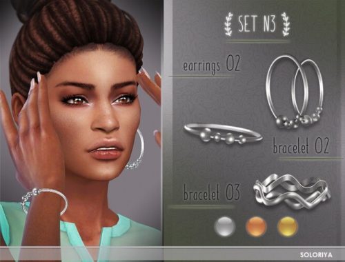 Set N3: 2 earrings and 3 bracelets at Soloriya
