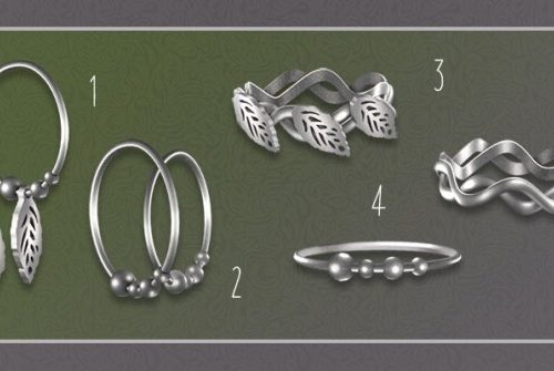 Set N3: 2 earrings and 3 bracelets at Soloriya