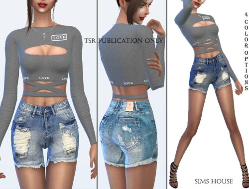 Shabby denim shorts