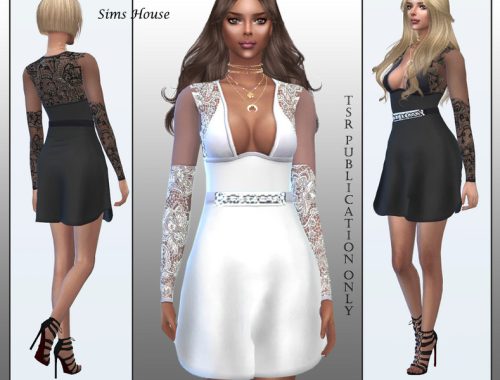 Short dress with lace