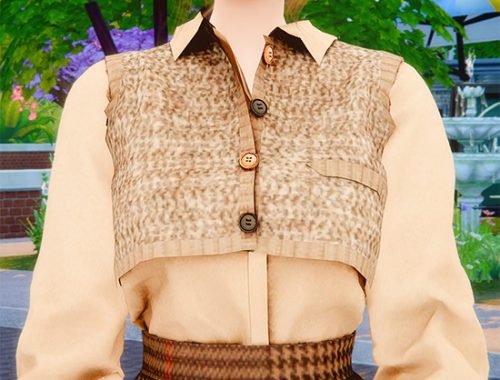 Short knit vest & pleated skirt at RIMINGs