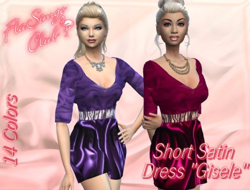 Short Satin Dress 'Gisele'