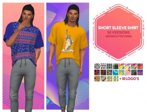 Short sleeve shirt recolors at Midnightskysims