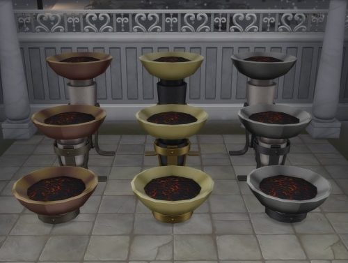 Shorter Braziers by Teknikah at Mod The Sims